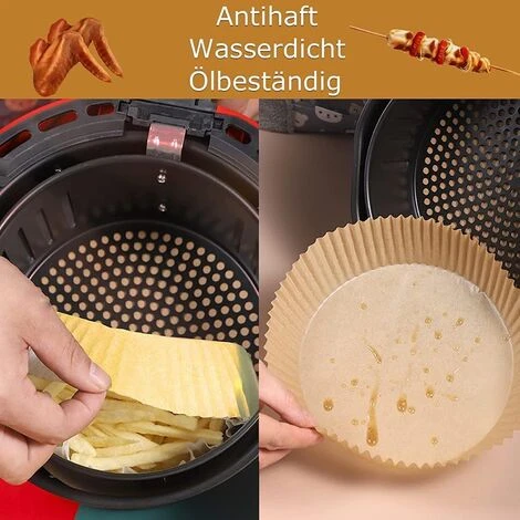 Set 100 Pezzi Carta Da Forno Per Friggitrice Ad Aria Fodere Monouso 16x4,5 Cm 4 Set 100 Pezzi Carta Da Forno Per Friggitrice Ad Aria Fodere Monouso 16x4,5 Cm - immagine 4