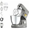 Kenwood KWL90.034SI Impastatrice Planetaria Titanium Chef Patissier XL Con Ciotola EasyWarm Da 7L, Bilancia Integrata E Frullatore, Illuminazione In Ciotola, 10 ANNI DI GARANZIA SUL MOTORE, SIlver
