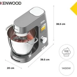 Kenwood KWL90.034SI Impastatrice Planetaria Titanium Chef Patissier XL Con Ciotola EasyWarm Da 7L, Bilancia Integrata E Frullatore, Illuminazione In Ciotola, 10 ANNI DI GARANZIA SUL MOTORE, SIlver 8 Kenwood KWL90.034SI Impastatrice Planetaria Titanium Chef Patissier XL Con Ciotola EasyWarm Da 7L, Bilancia Integrata E Frullatore, Illuminazione In Ciotola, 10 ANNI DI GARANZIA SUL MOTORE, SIlver -Rowenta Negozio 89659452 4