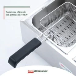Friggitrice Elettrica Professionale 10+10 Litri Doppia Vasca In Acciaio Inox Per Pub Bar Ristoranti Da Banco -Rowenta Negozio 91343446 5
