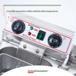 Friggitrice Elettrica Professionale 13+13 Litri Doppia Vasca In Acciaio Inox Per Pub Bar Ristoranti Da Banco 8 Friggitrice Elettrica Professionale 13+13 Litri Doppia Vasca In Acciaio Inox Per Pub Bar Ristoranti Da Banco -Rowenta Negozio 91343477 4