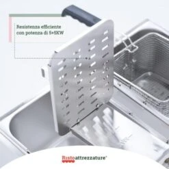 Friggitrice Elettrica Professionale 13+13 Litri Doppia Vasca In Acciaio Inox Per Pub Bar Ristoranti Da Banco 9 Friggitrice Elettrica Professionale 13+13 Litri Doppia Vasca In Acciaio Inox Per Pub Bar Ristoranti Da Banco -Rowenta Negozio 91343477 5