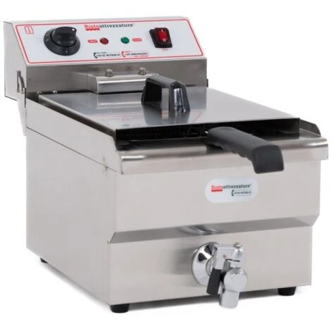 Friggitrice Elettrica Professionale 13 Litri Singola Vasca In Acciaio Inox Per Pub Bar Ristoranti Da Banco 1 Friggitrice Elettrica Professionale 13 Litri Singola Vasca In Acciaio Inox Per Pub Bar Ristoranti Da Banco