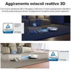 Roborock S8，Aspirateur Robot Blanc PreciSense® LiDAR Navigation Brosse DuoRoller Cartographie 3D Puissance 6000pa Système VibraRise®（Mise à Niveau Du S7）- S8 -Rowenta Negozio 92920255 5