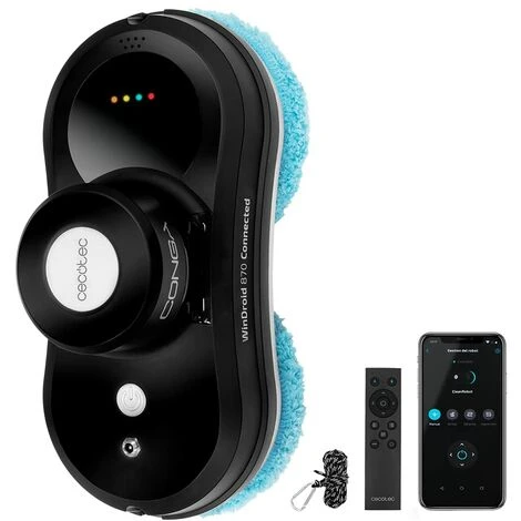 Cecotec Robot Lavavetri Con App E Telecomando Windroid 870 Connected T. 80 W, Navigazione Intelligente, Triplo Sistema Di Sicurezza, 4 Programmi Di Pulizia, Include 12 Panni 1 Cecotec Robot Lavavetri Con App E Telecomando Windroid 870 Connected T. 80 W, Navigazione Intelligente, Triplo Sistema Di Sicurezza, 4 Programmi Di Pulizia, Include 12 Panni
