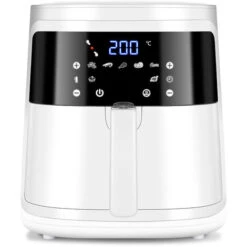 Aigostar White Cube - Friggitrice Ad Aria 7L 1900W, Friggitrice Senza Oilo 5-in-1, 7 Funzioni Preimpostate Con Schermo LED Cestello Removibile Anti Aderente, Mantenimento Calore, 20 Ricette Senza BPA