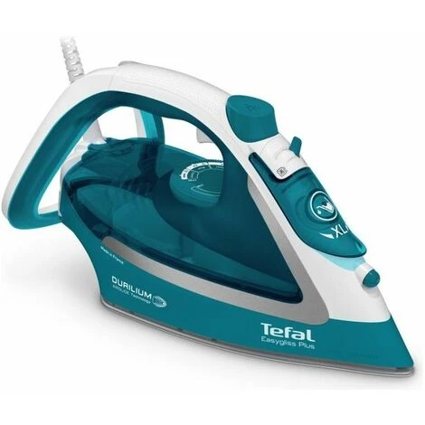 Tefal EasyGliss Plus FV5737 Ferro Da Stiro A Secco E A Vapore Durilium 2500W Turchese/Bianco 1 Tefal EasyGliss Plus FV5737 Ferro Da Stiro A Secco E A Vapore Durilium 2500W Turchese/Bianco