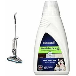 BISSELL 2240N SpinWave Cordless, Mocio Elettrico Ad Azione Rotante Con Spray Integrato, Sistema Pulizia Pavimenti Duri + Formula Multisuperficie Febreze, Detergente Per Ambienti Con Animali Domestici