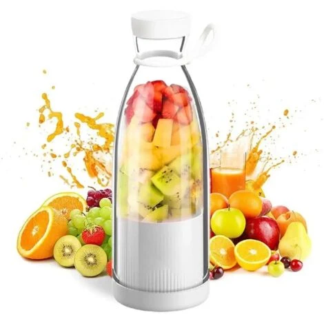 Mini Frullatore Portatile Bottiglia USB Da Viaggio Per Frutta E Frullati 420ml 1 Mini Frullatore Portatile Bottiglia USB Da Viaggio Per Frutta E Frullati 420ml