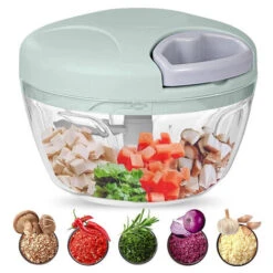Tritatutto Manuale ， 500ml 3 Lame In Acciaio Inossidabile, Tritatutto Per Cipolle Da Cucina Tritatutto Per Verdure, Carne, Cipolla, Aglio, Macinazione Di Alimenti Per Bambini