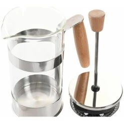 Caffettiera A Stantuffo DKD Home Decor 16 X 9 X 18,5 Cm Naturale Argentato Acciaio Inossidabile 350 Ml Vetro Borosilicato -Rowenta Negozio 94373475 4