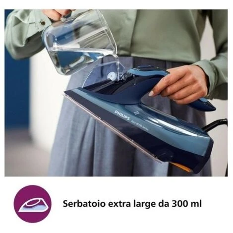 Philips DST8020/20 Ferro Da Stiro A Vapore Piastra Soletta SteamGlide Elite 3000W Blu 2 Philips DST8020/20 Ferro Da Stiro A Vapore Piastra Soletta SteamGlide Elite 3000W Blu - immagine 2
