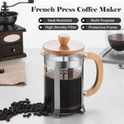 Caffettiera French Press Da 20 Once Con Manico In Legno Filtro Ad Alta Densità Teiera In Vetro Borosilicato Resistente Al Calore Pressa Per Caffè (20 Once) 9 Caffettiera French Press Da 20 Once Con Manico In Legno Filtro Ad Alta Densità Teiera In Vetro Borosilicato Resistente Al Calore Pressa Per Caffè (20 Once) -Rowenta Negozio 94914349 5