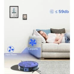 Robot Aspirapolvere Lavapavimenti, 2200Pa Aspira E Lava Aspirapolvere Robot Compatibile Con WiFi/APP/Alexa Pulizia Domestica Silenzio 150 Minuti Autocaricante,Per Peli Di Animali, Tappeti, Pavimenti -Rowenta Negozio 95811401 3