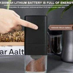 Macinacaffè Elettrico Portatile Macinacaffè 1300mAh Macinacaffè Ricaricabile USB Con Spazzola Per Chicchi Di Caffè Spezie Noci -Rowenta Negozio 96190888 3