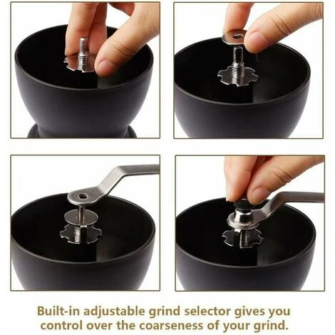 Macinacaffè Manuale, Macinacaffè In Ceramica Regolabile Di Alta Qualità, Nero 2 Macinacaffè Manuale, Macinacaffè In Ceramica Regolabile Di Alta Qualità, Nero - immagine 2