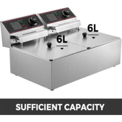 VEVOR Friggitrice Elettrica Con Doppio Serbatoio In Acciaio Inossidabile 560 X 430 X 310 Mm Friggitrice Ad Olio 5000 W Friggitrice Elettrica Con Coperchi Rimovibili 50 200°C Friggitrice Per Friggere -Rowenta Negozio 96461638 3