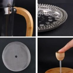 Caffettiera ITench Press, 350ml 12oz 1-2 Tazze ITench Press, Piccola Pressa Per Tè In Vetro Borosilicato Con Manico In Bambù -Rowenta Negozio 97074224 3