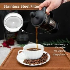 Pressa ITancese Da 2 Tazze, Pressa ITancese, Perfetta Per Gli Amanti Del Caffè, Caffè Mattutino, Caffettiera Dal Sapore Massimo Con Filtro In Acciaio Inossidabile, 12 Once / 350 Ml 8 Pressa ITancese Da 2 Tazze, Pressa ITancese, Perfetta Per Gli Amanti Del Caffè, Caffè Mattutino, Caffettiera Dal Sapore Massimo Con Filtro In Acciaio Inossidabile, 12 Once / 350 Ml -Rowenta Negozio 97077535 4