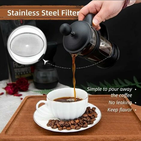 Pressa ITancese Da 2 Tazze, Pressa ITancese, Perfetta Per Gli Amanti Del Caffè, Caffè Mattutino, Caffettiera Dal Sapore Massimo Con Filtro In Acciaio Inossidabile, 12 Once / 350 Ml 4 Pressa ITancese Da 2 Tazze, Pressa ITancese, Perfetta Per Gli Amanti Del Caffè, Caffè Mattutino, Caffettiera Dal Sapore Massimo Con Filtro In Acciaio Inossidabile, 12 Once / 350 Ml - immagine 4
