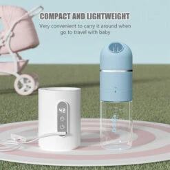 Termostato Per Scaldabiberon Portabble Temperatura Regolabile Display A LED Alimentato Tramite USB Con Biberon In Vetro Da 150 Ml E Dispenser Per Latte In Polvere (blu) -Rowenta Negozio 98709977 4
