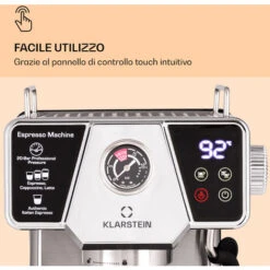 Klarstein Libeica - Macchina Del Caffè, 19 Bar, Circa 10 Tazze, 1,8 Litri, Ugello Per Montare Il Latte -Rowenta Negozio 99450175 3