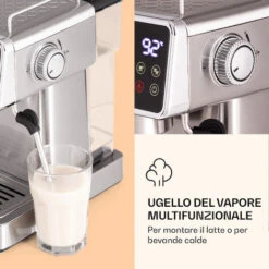 Klarstein Libeica - Macchina Del Caffè, 19 Bar, Circa 10 Tazze, 1,8 Litri, Ugello Per Montare Il Latte -Rowenta Negozio 99450175 4