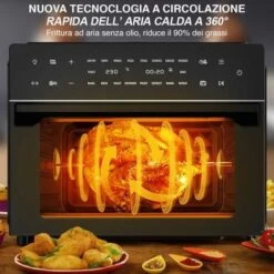 Forno Friggitrice Ad Aria Calda 30Lt Digitale 1800W Frigge Cuoce Senza Olio Nero -Rowenta Negozio 99493000 3